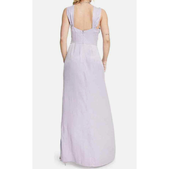Topshop Maxi Dress Womens 4 Lilac Purple Halter Neck Wedding Guest Flirty NWT - Picture 2 of 7